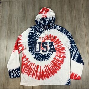Polo Ralph Lauren Team USA Olympics 2020 Hoodie Men’s L Tie-Dye Red White Blue